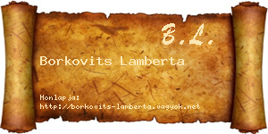 Borkovits Lamberta névjegykártya